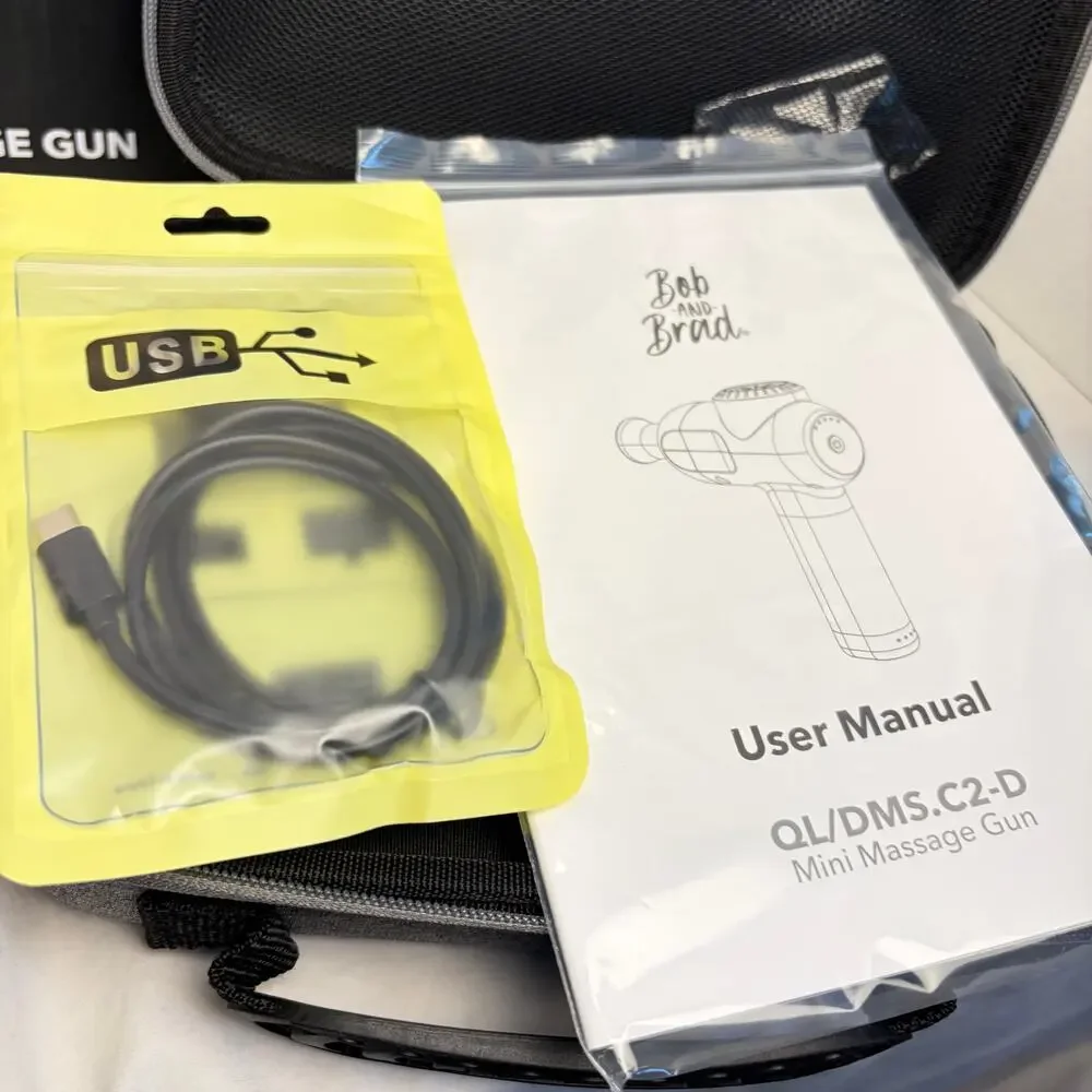Bob & Brad C2 Mini Massage Gun, 5 heads, 5 speeds. New in open box. - Picture 3 of 5